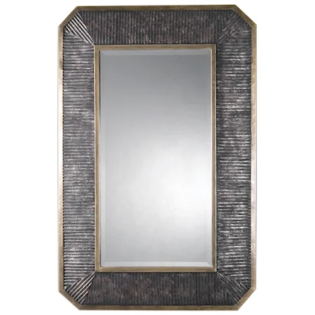 Isaiah Ribbed Bronze Mirror